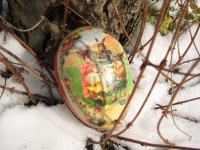 easter egg in snow