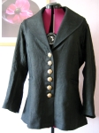 Black linen riding jacket front